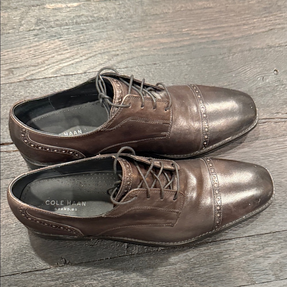 Cole Haan Men's Dark Brown Leather Oxfords